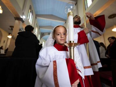 A Mass in Taybeh during the Holy Land Coordination visit 