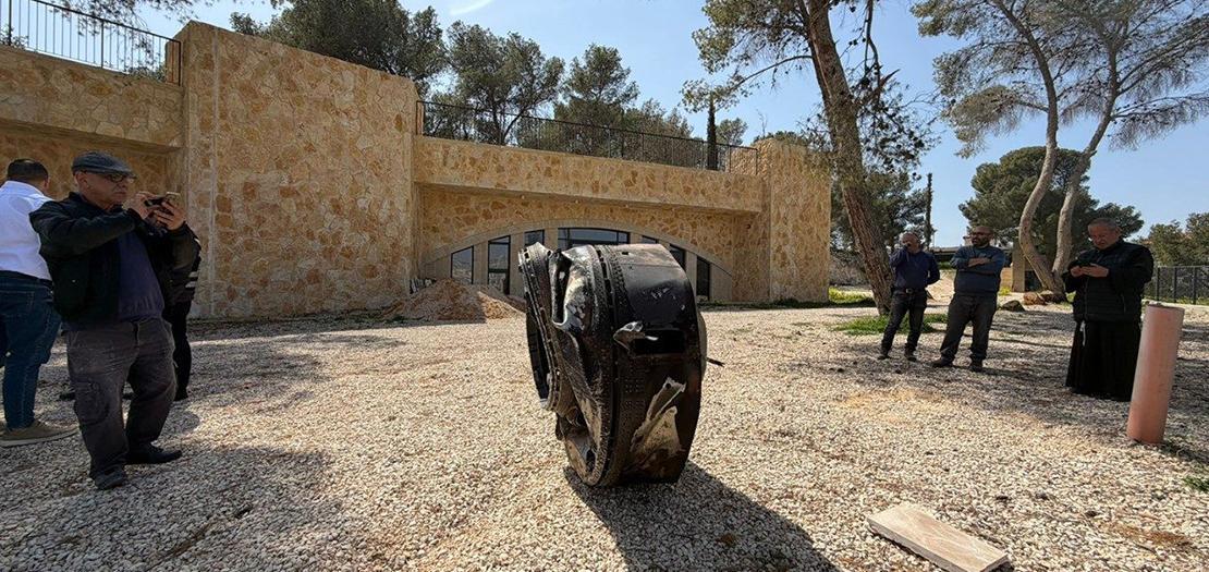 شظايا صاروخ وقع في حقل الرعاة-بيت ساحور التابع لحراسة الأراضي المقدسة.